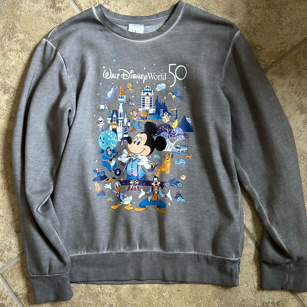 Walt Disney World 50th Celebration Pullover Sweatshirt New WO Tag Youth XL